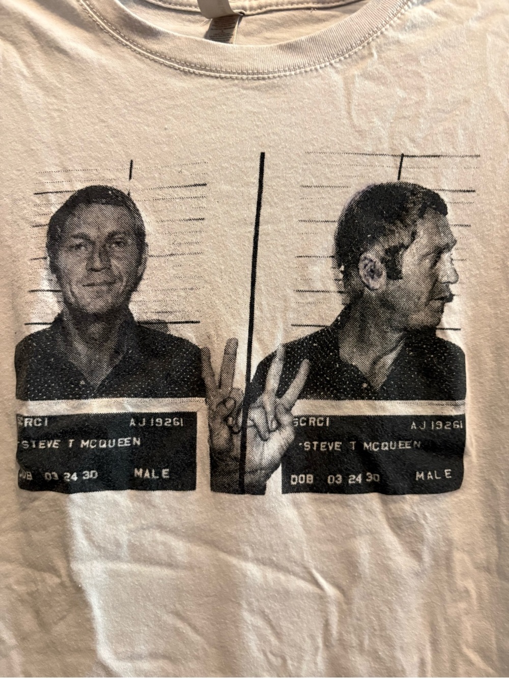 Steve McQueen King of Cool Short Sleeve Mugshot Tshirt - Picture 3 of 6